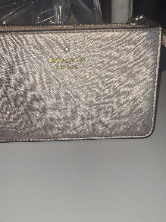 kate spade Handbags - kate spade metallic rose gold wristlet wallet